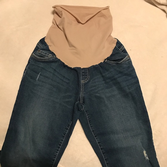 Maternity Indigo Blue Cropped Jeans - Picture 2 of 5